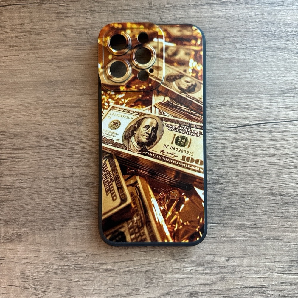 Gold Money Design IPhone 15 Pro Max Case Cover